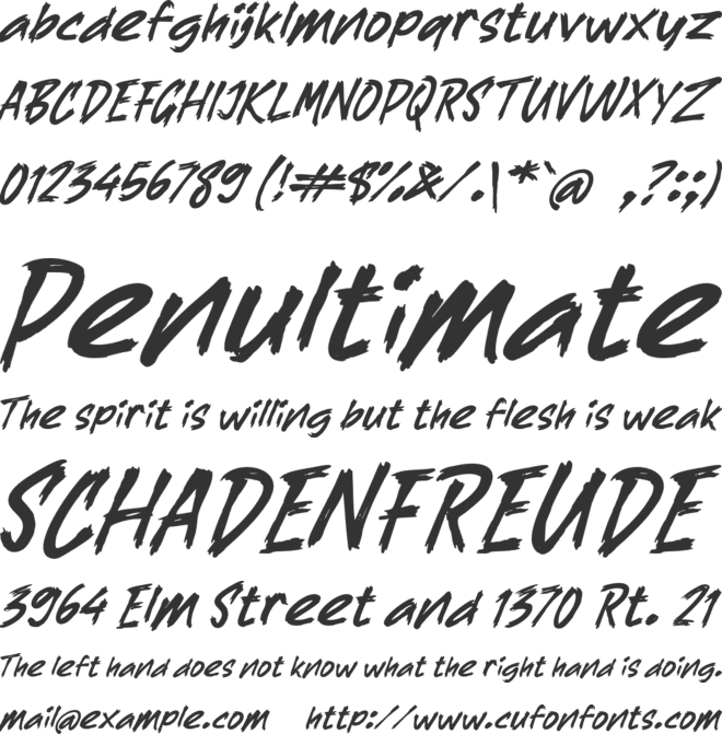 K Kuas Brush font preview