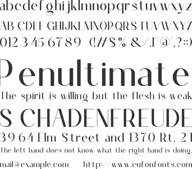 Cadila font preview