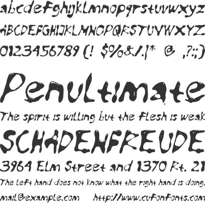 Bleedcry font preview