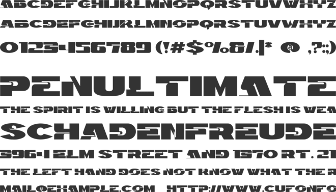 Roadways font preview