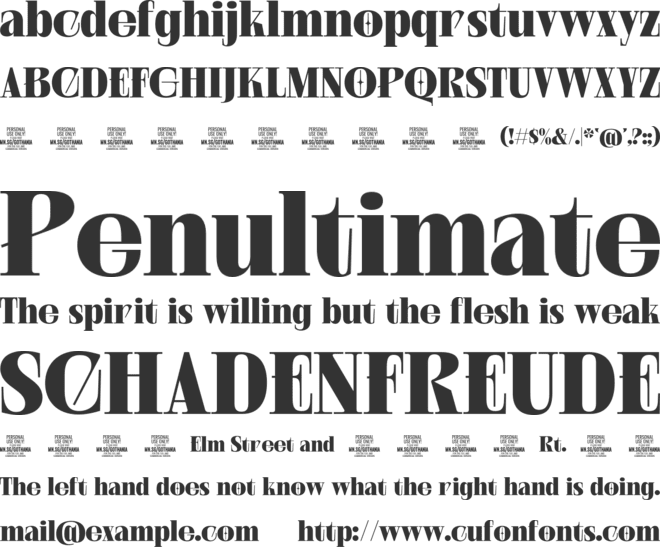 Gothania Serif PERSONAL USE font preview