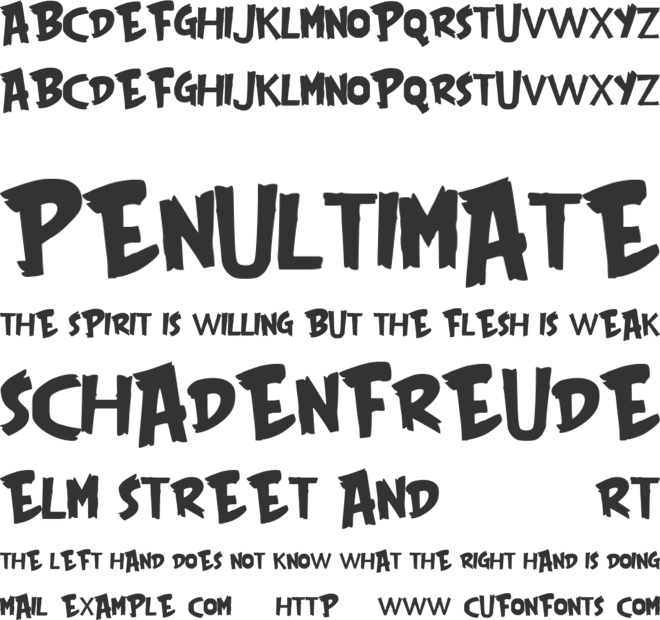 Angry Font New font preview