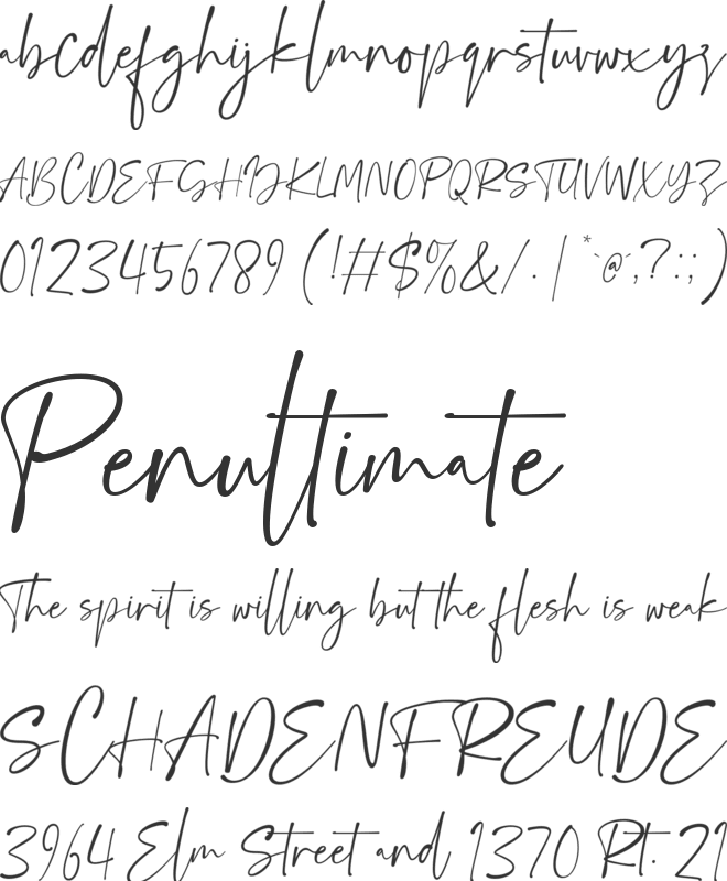 Cathelia font preview