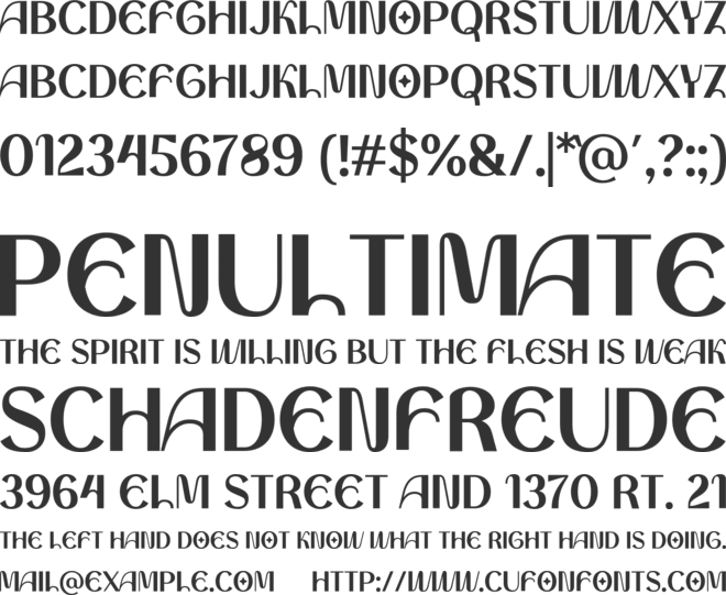 Anomega font preview