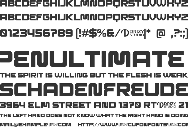 Regbout font preview