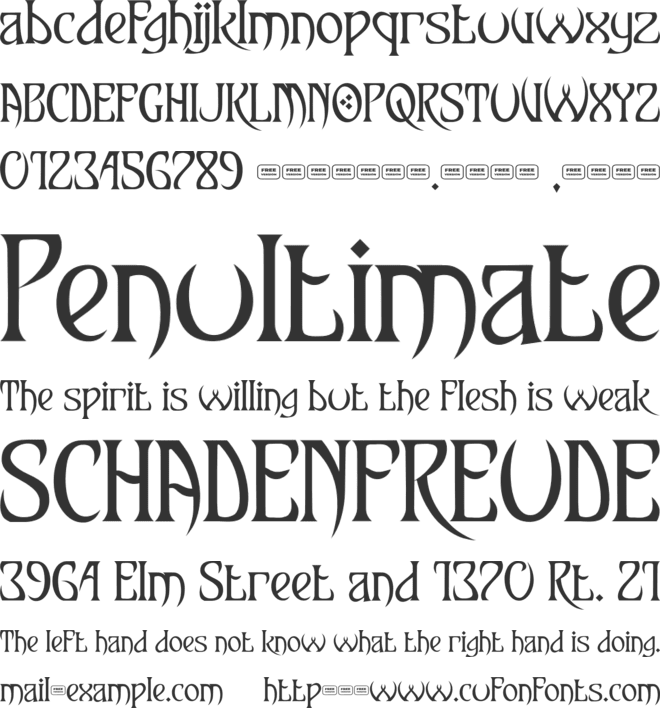 Tomsgump Free Trial font preview