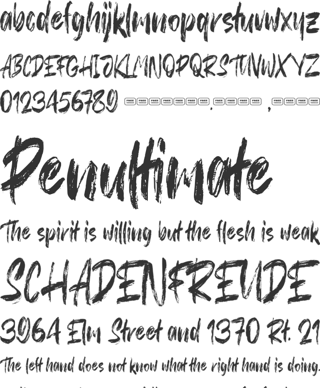 The Scarface Free Trial font preview