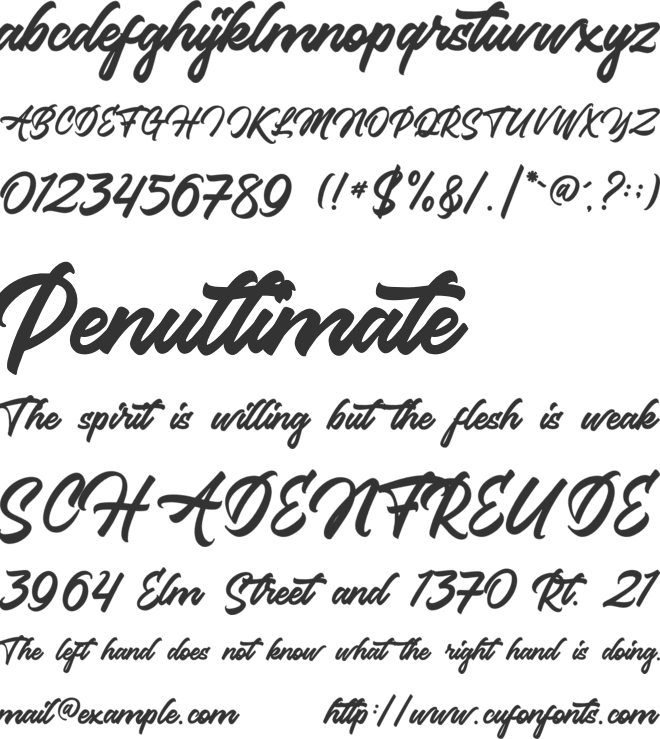 Brighant font preview