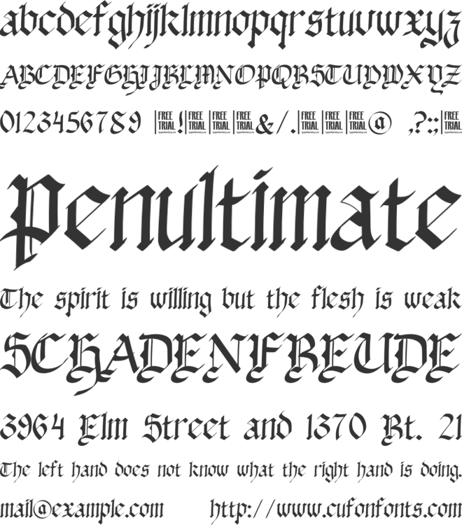 Wigtone font preview