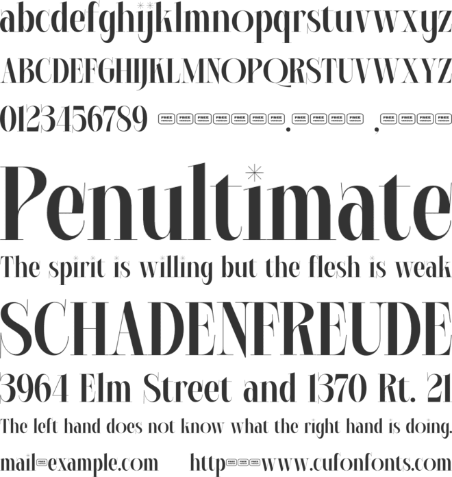 West Swashy Free Trial font preview