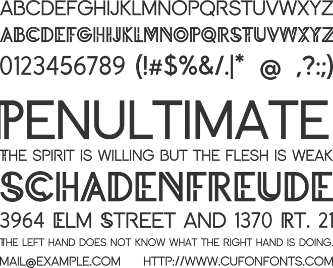 INZYDECO font preview