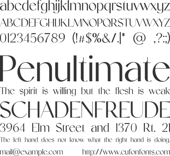 APHRODITE font preview