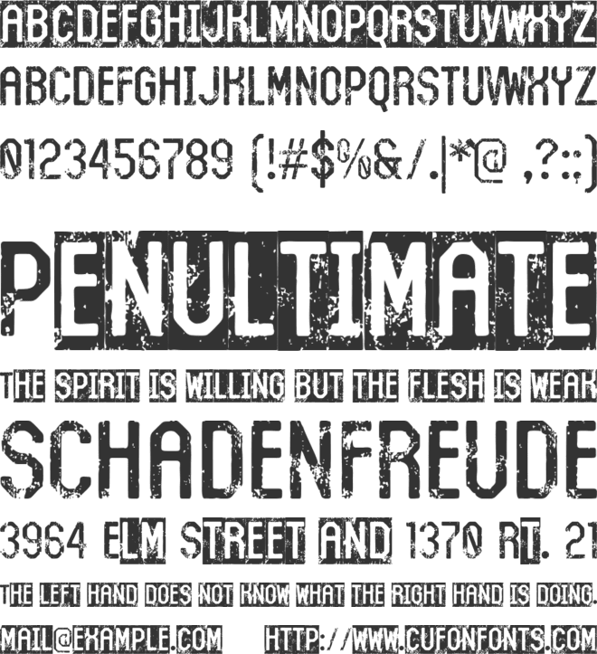 Rubbero font preview