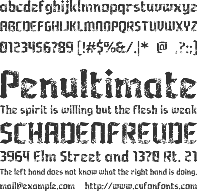 Grublack font preview
