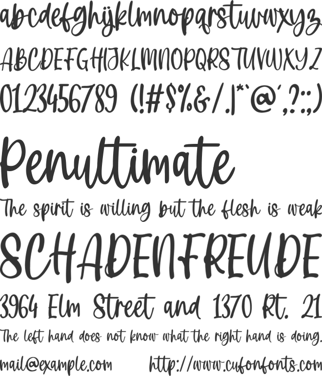 Warm Heart font preview