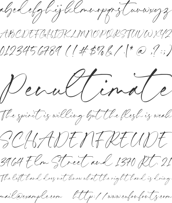 Hillary Nature font preview