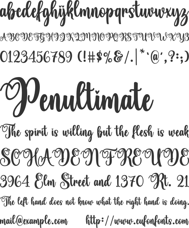 Amithes font preview