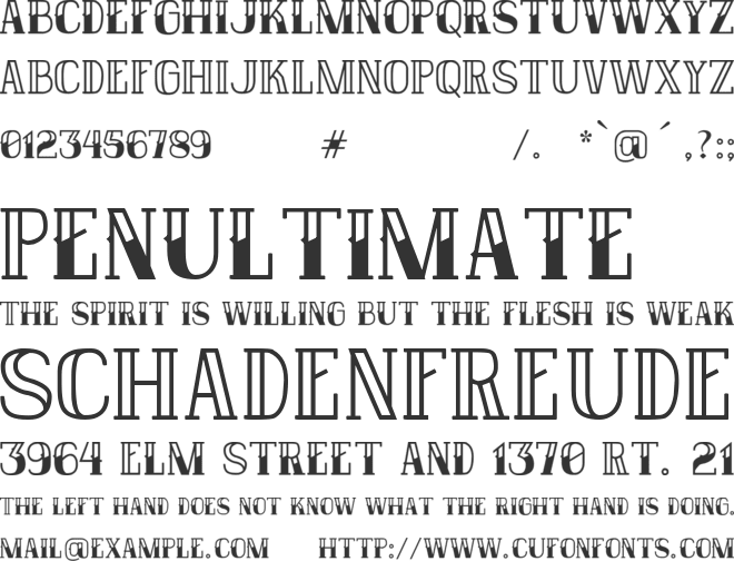 Serif Ink Sailor font preview