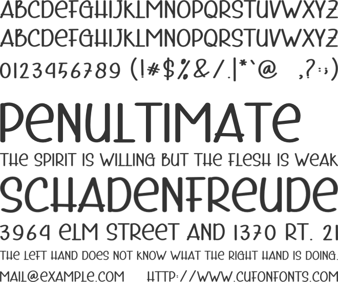 Crafts font preview