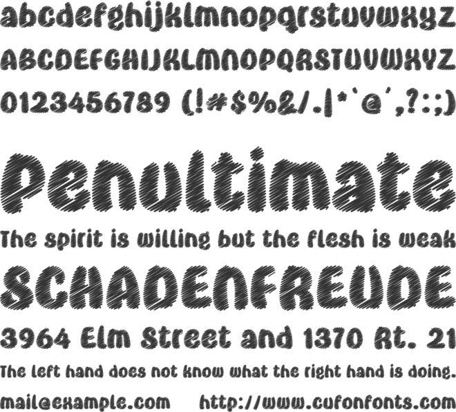 Super Scribble font preview