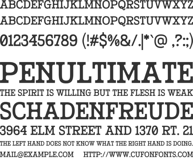 Minerio font preview