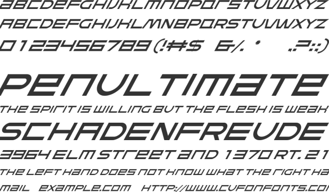 FEAR Dynamic Italic font preview