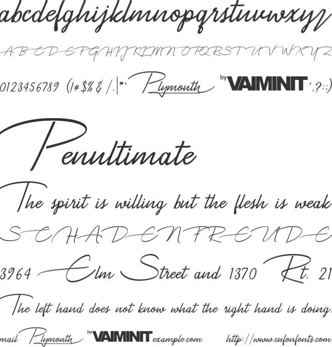 Plymouth font preview