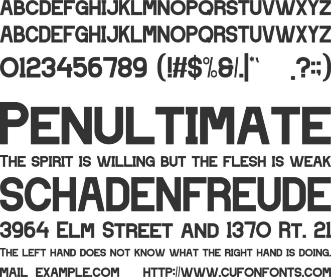 BARED font preview