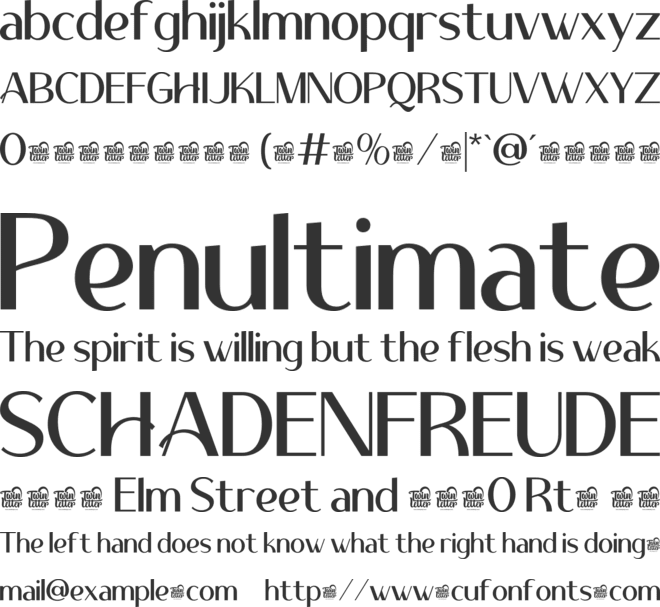 MULACENO Trial font preview