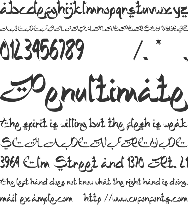 Yasin font preview