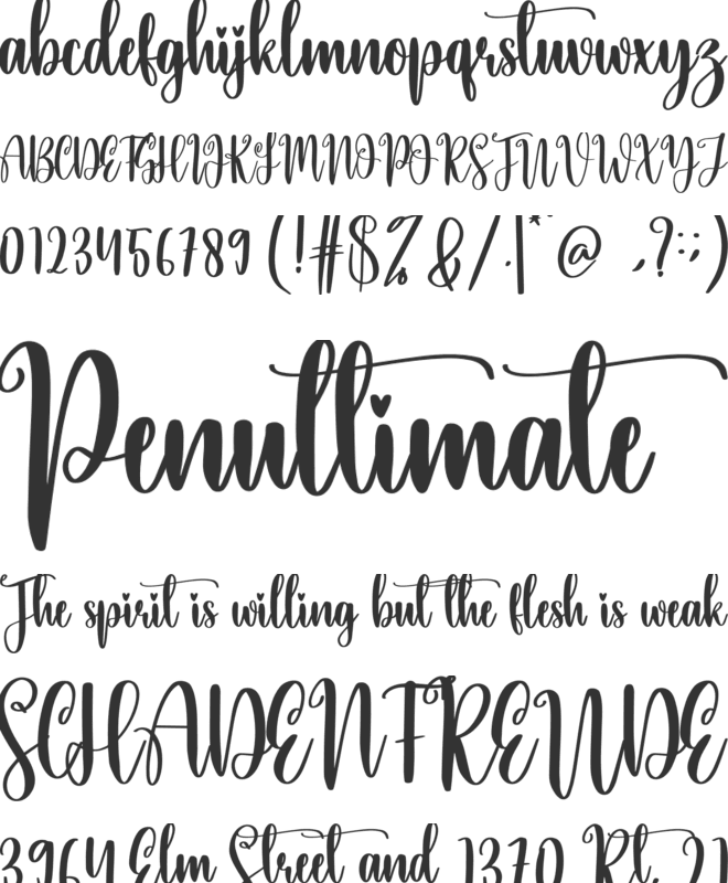 Eyelash font preview