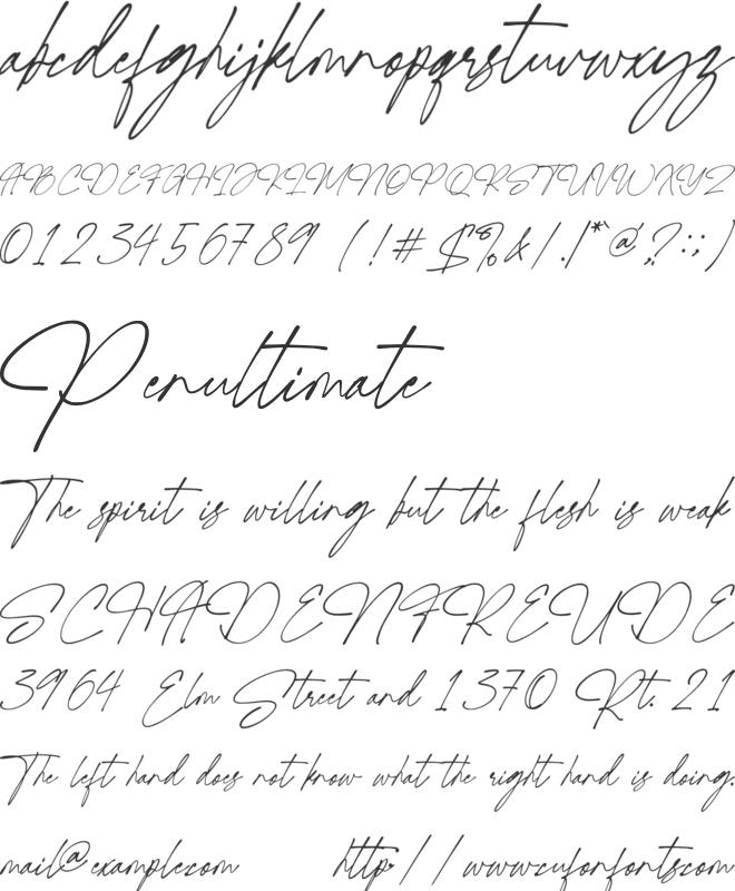 Neverminds heaven font preview