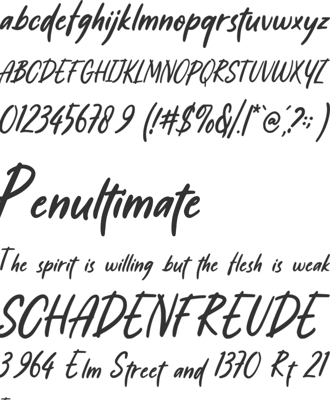 SS Delight font preview