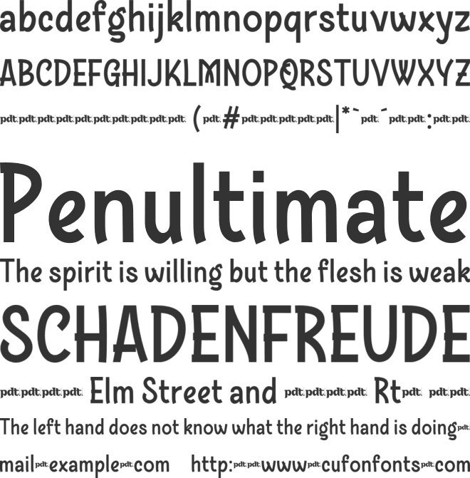 ABOXE Personal font preview