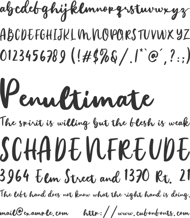 Melamine font preview