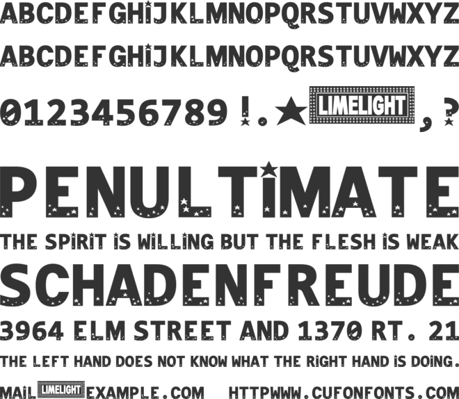 LIMELIGHT font preview