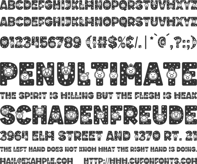 Chubby Animal font preview