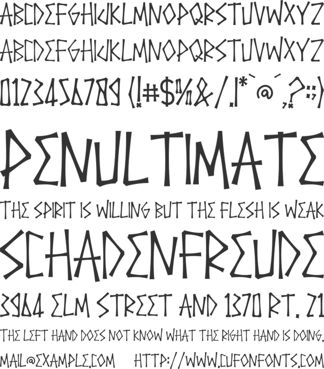 Yamer Zanily font preview