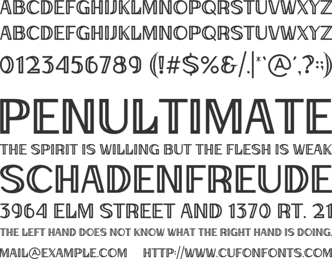 Outline font preview