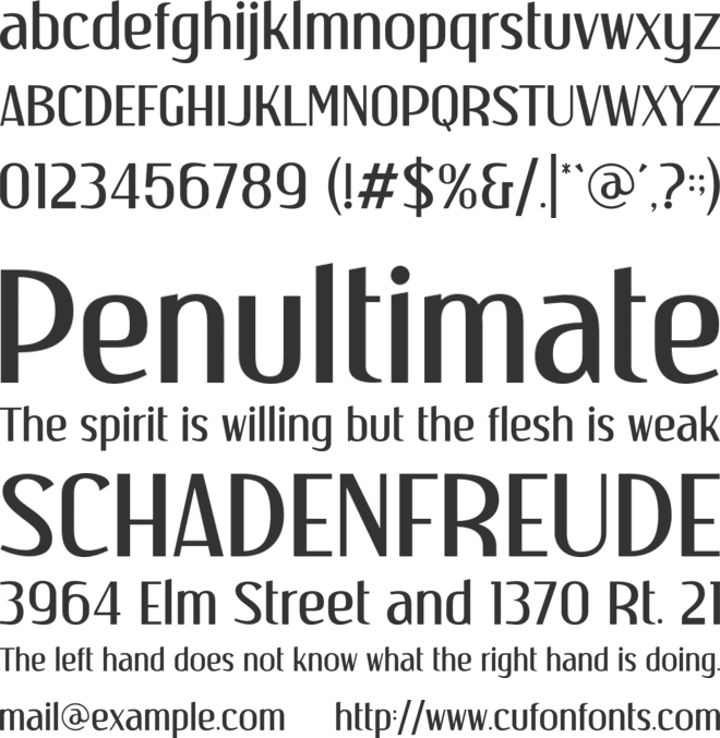 Parker font preview