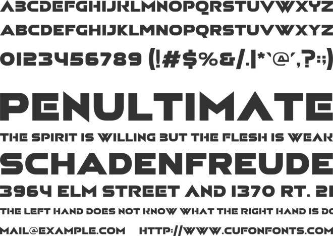 Aerospace font preview