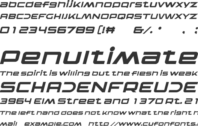 Fear Robot Italic font preview