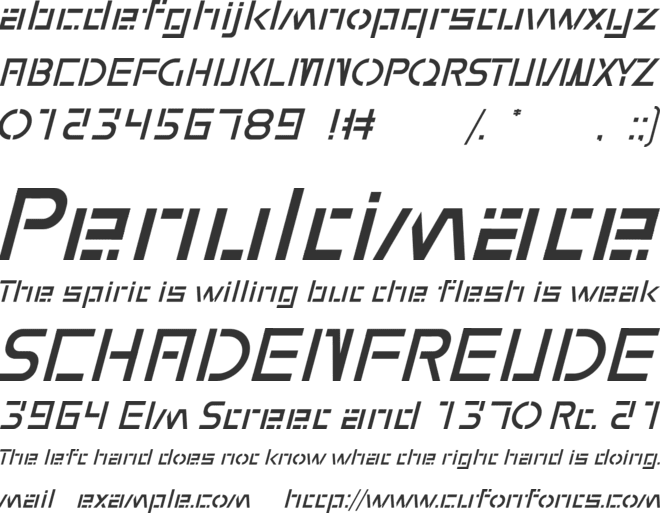 wmxyo Italic font preview