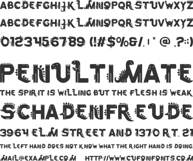 Happy Dino font preview