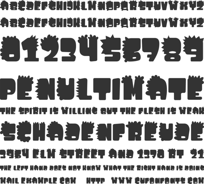 Little Dino font preview