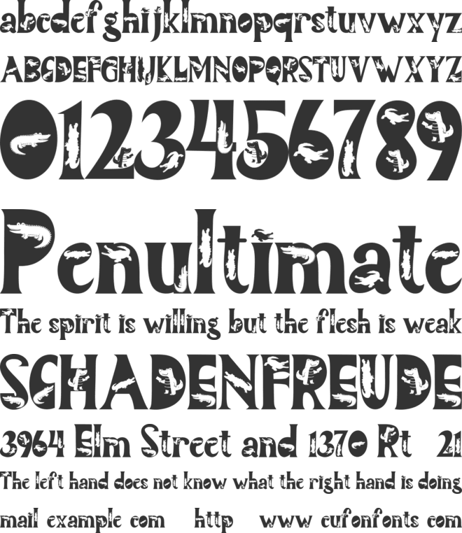 The Crocodile font preview