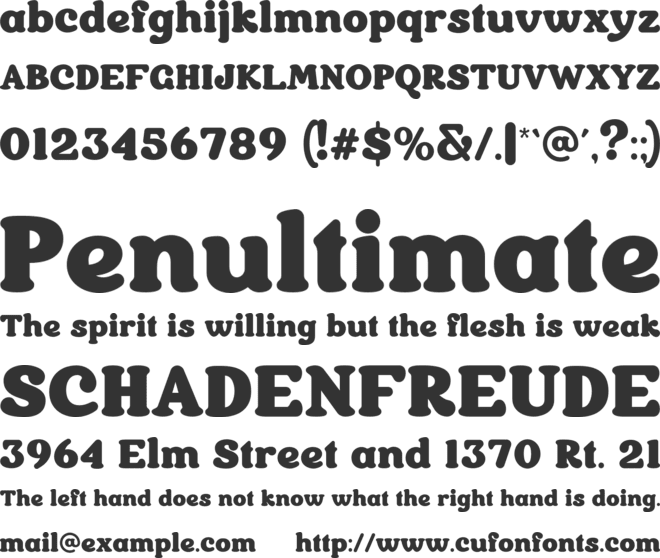 Faringa font preview