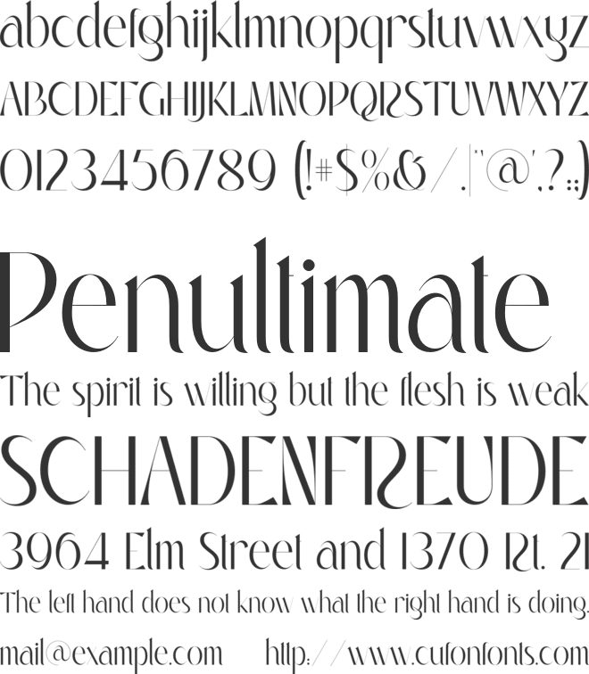 Ralling font preview