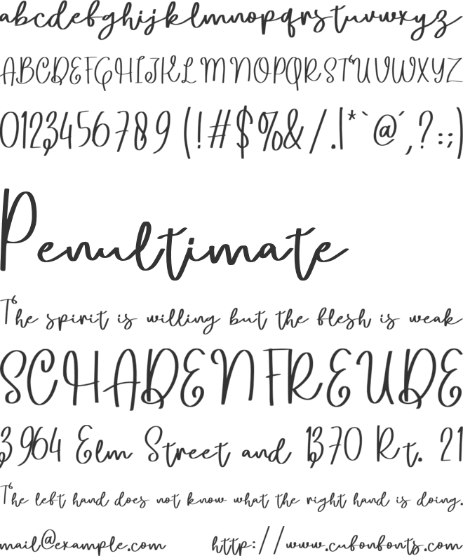 Delucy font preview