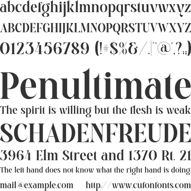 Youngest font preview